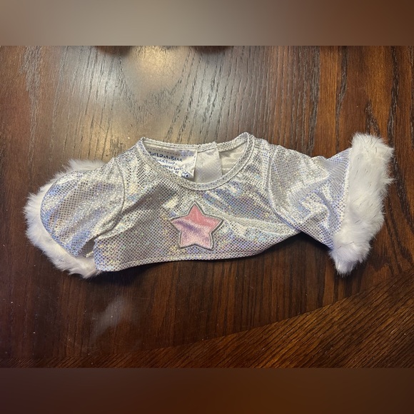 Build-A-Bear Other - Build a Bear Workshop Pink White Rock Star Diva Outfit Fur Shimmer RARE HTF BABW